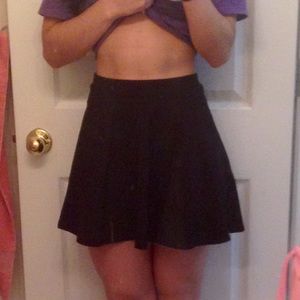 Black flared miniskirt